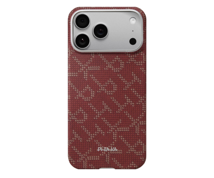 Etui do telefonów PITAKA Ultra-Slim Case Monogram-Gold/Red iPhone 17 Pro